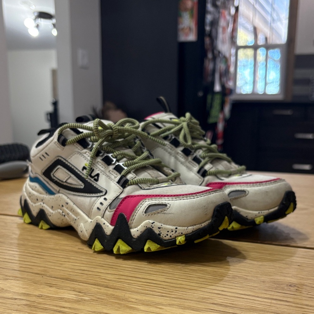 Fila Vibrant Chunky Sneakers with Pink and Green Accents